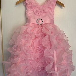 Richie House Pink Ruffled Dress sz6/7